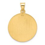 14k Polished and Satin Solid Large St. Michael Medal Round Pendant - Image 3