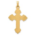 14k Budded Hollow Cross Pendant - Image 4