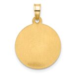 14k with White Rhodium Polished and Satin Hollow St. Theresa Medal Round Pendant - Image 3