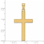 14k Florentine Satin Cross Pendant - Image 4