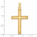 14k Laser Etched Cross Charm - Image 4