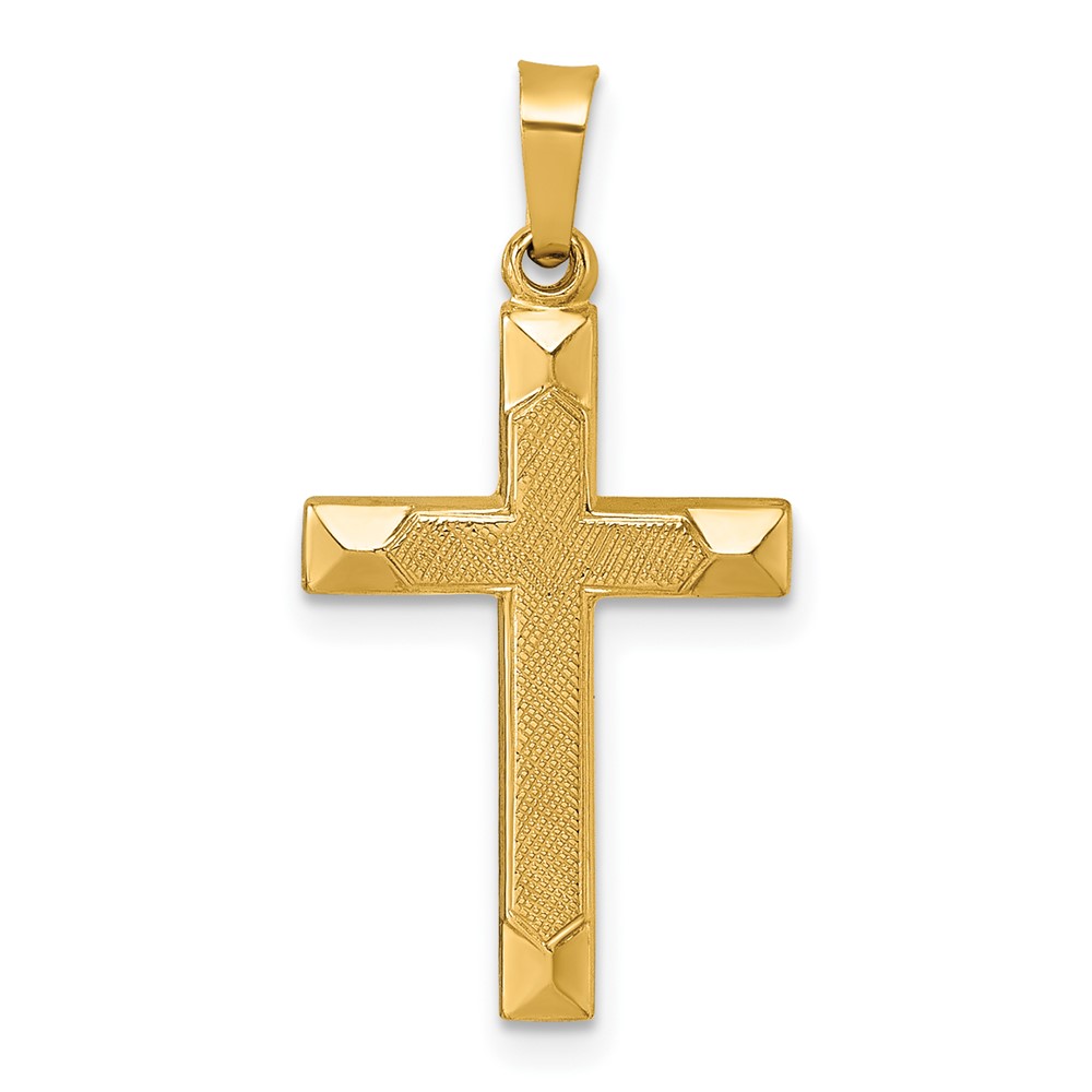 XR2160.jpg 14k Polished And Textured Latin Cross Pendant - Image 1