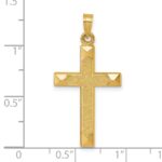 14k Polished And Textured Latin Cross Pendant - Image 4
