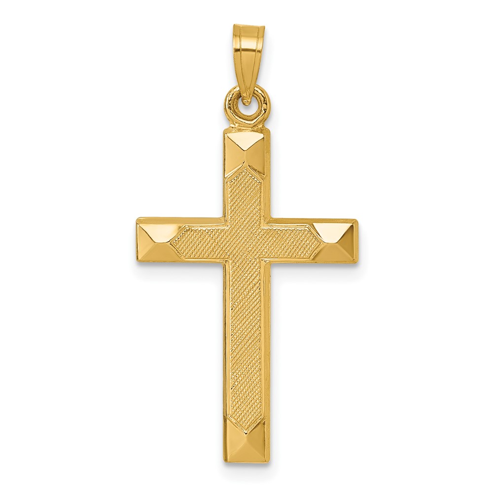 XR2161.jpg 14k Polished And Textured Latin Cross Pendant - Image 1