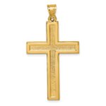 14k Polished And Textured Latin Cross Pendant