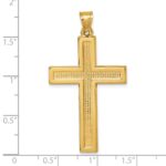 14k Polished And Textured Latin Cross Pendant - Image 4