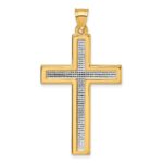 14k with White Rhodium Polished Latin Cross Pendant