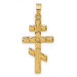 14k Polished Eastern Orthodox Cross Pendant
