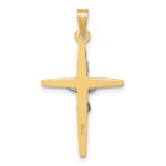 14k with White Rhodium Polished INRI Crucifix Cross Pendant - Image 3