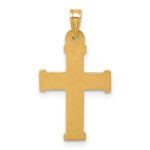 14k with White Rhodium Polished and Textured INRI Crucifix Cross Pendant - Image 3