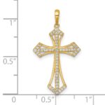 14k Polished Fancy CZ Passion Cross Pendant - Image 4
