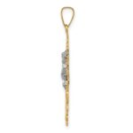14k Two-tone Cara Vaca Crucifix Pendant - Image 2