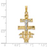 14k Two-tone Cara Vaca Crucifix Pendant - Image 3