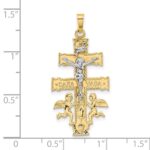 14k Two-tone Cara Vaca Crucifix Pendant - Image 3