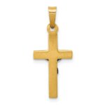 14k Two-tone INRI Hollow Crucifix Pendant - Image 4