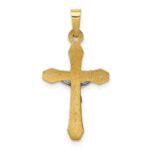 14k Two-tone INRI Hollow Crucifix Pendant - Image 4
