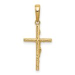 14k INRI Hollow Crucifix Pendant - Image 4