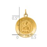 14k Polished and Satin Solid Jesus, Mary, Joseph Medal Round Charm - Image 3