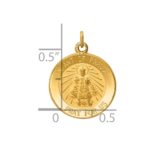 14k Polished and Satin Solid Infant of Prague Medal Round Charm - Image 3