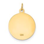 14k Polished and Satin Solid FIRST HOLY COMMUNION Medal Round Pendant - Image 3