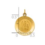 14k Polished and Satin Solid Our Guardian Angel Medal Charm - Image 3