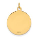 14k Polished and Satin Solid Saint Matthew Medal Round Charm - Image 4