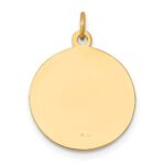 14k Polished and Satin Solid St John the Baptist Medal Round Pendant - Image 4