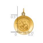 14k Polished and Satin Solid Saint George Medal Round Charm - Image 3