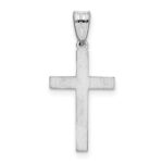 14K White Gold Floral Cross Charm - Image 4