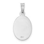 14k White Gold Polished and Satin Solid Saint Christopher Medal Charm - Image 4