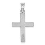 14k White Gold Polished Cross Charm - Image 4