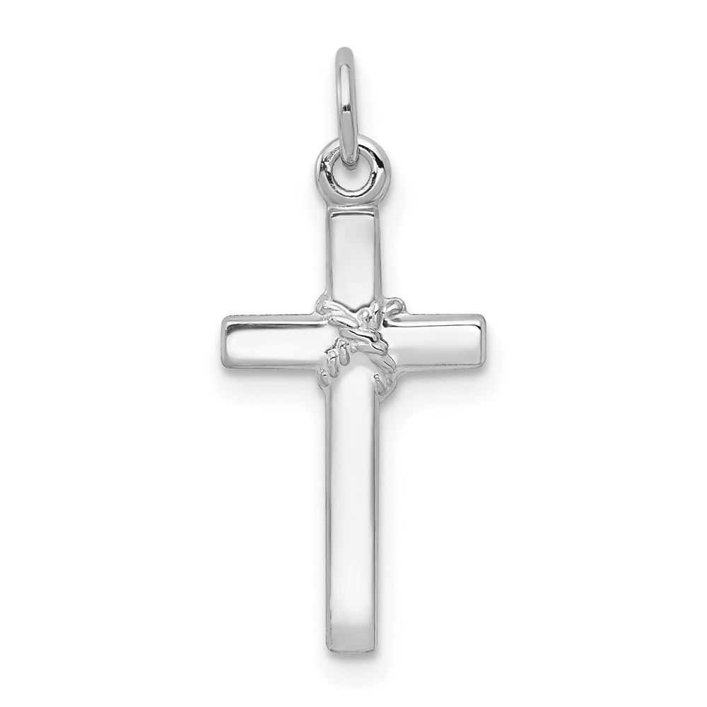 XR559.jpg 14k White Gold Cross Charm - Image 1