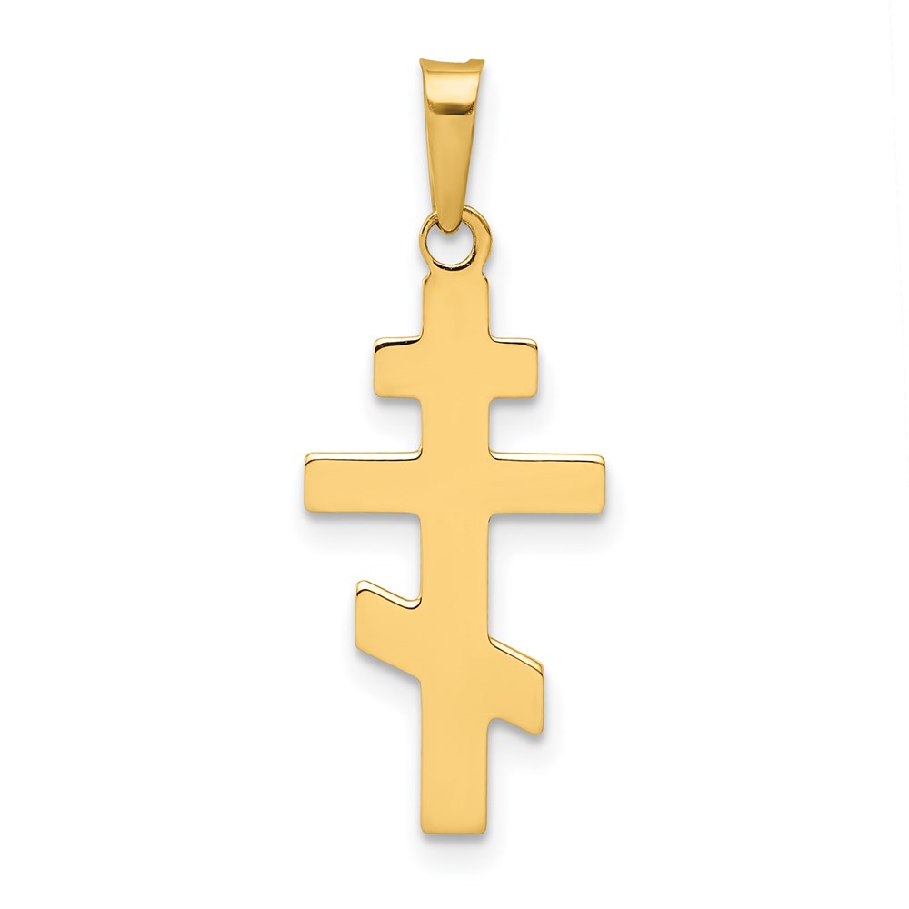 XR575.jpg 14k Polished Eastern Orthodox Cross Charm - Image 1