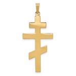 14k Polished Eastern Orthodox Cross Pendant - Image 4