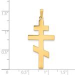 14k Polished Eastern Orthodox Cross Pendant - Image 3