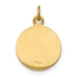 14k Polished and Satin Solid Saint George Medal Round Charm - Image 4