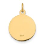 14k Polished and Satin Solid Saint John Medal Round Charm - Image 4