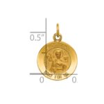 14k Polished and Satin Solid Saint John Medal Round Charm - Image 3