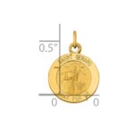 14k Polished and Satin Solid Saint Gerard Medal Round Charm - Image 3