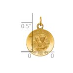 14k Polished and Satin Solid Saint Mark Medal Round Charm - Image 3