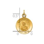 14k Polished and Satin Solid Saint Paul Medal Round Charm - Image 3