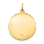 14k Polished and Satin Solid St Luke Medal Round Pendant - Image 4