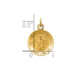 14k Polished and Satin Solid Our Lady of Mt. Carmel Medal Round Charm - Image 3