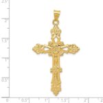 14K Polished Fleur de Lis Cross Pendant - Image 3