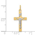 14k Two-tone INRI Crucifix Pendant - Image 3