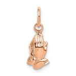 14k Rose Gold Praying Hands Charm