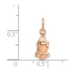 14k Rose Gold Praying Hands Charm - Image 3