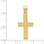 14k Polished .02 carat Diamond Cross Pendant - Image 2