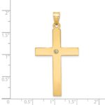 14k Polished .03 carat Diamond Cross Pendant - Image 3