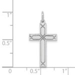 14K White Gold Laser Designed Cross Charm - Image 3